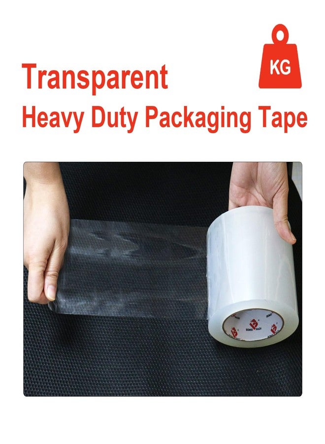 BOMEI PACK 4'' Wide Clear Packing Tape, 4-inch x 110 Yards (330ft), Heavy Duty Industrial Grade Packaging Tape Refills for Box Office Moving, Shipping and Mailing - Image 4